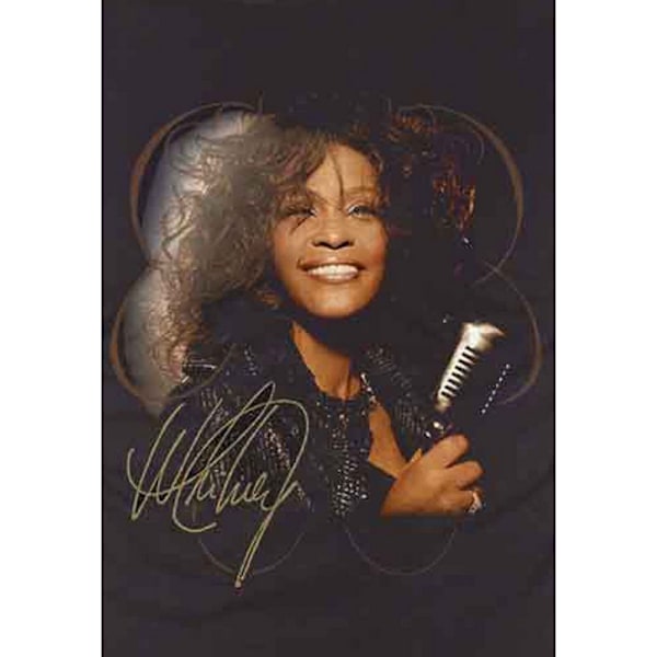 Whitney Houston Unisex Vuxen Vintage Foto Bomull T-Shirt S Bla Black S