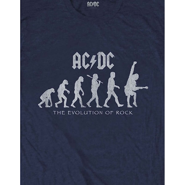 AC/DC Unisex Adult The Evolution of Rock T-Shirt XXL Marinblå Navy Blue XXL