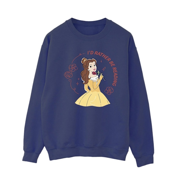 Disney Dam/Kvinnor Skönheten och Odjuret Jag Skulle Hellre Läsa Navy Blue L