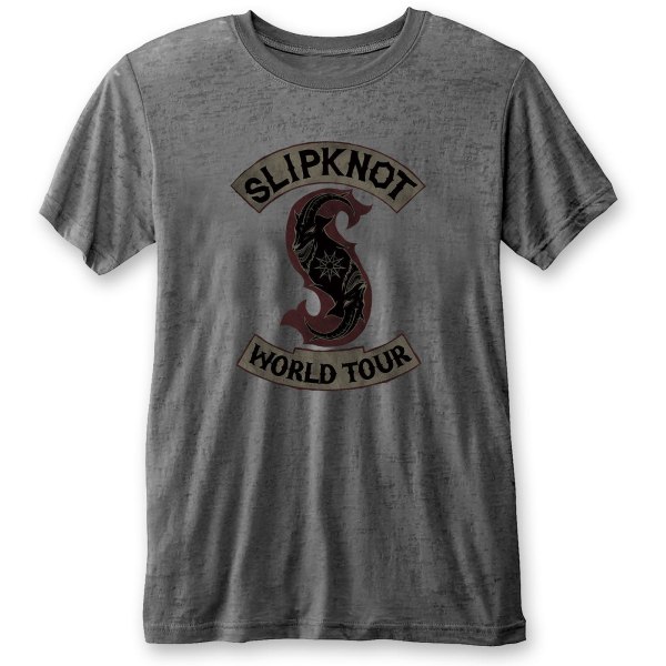 Slipknot Unisex Vuxen World Tour Burnout T-shirt L Charcoal Gre Charcoal Grey L
