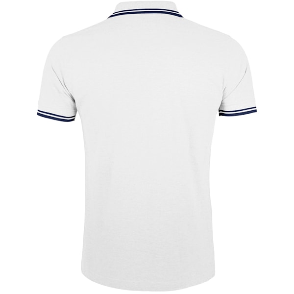 SOLS Pasadena Tipped Kortärmad Pique Poloskjorta L Vit White/Navy L