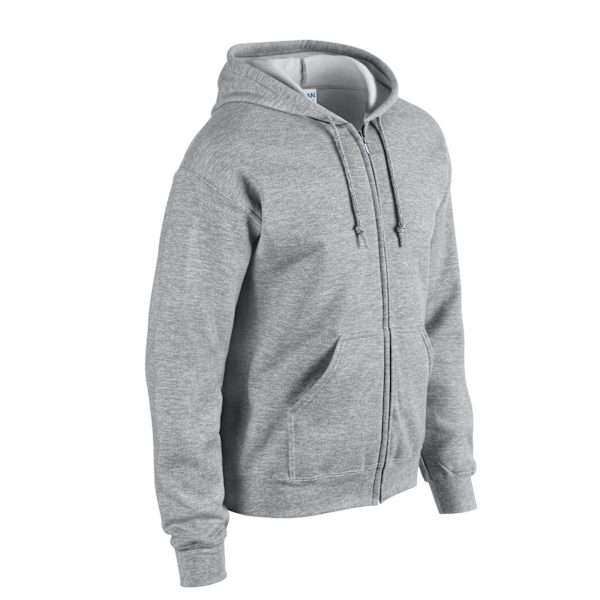 Gildan Unisex Adult Heavy Blend Full Zip Full Zip Hoodie XL Spo Sports Grey XL