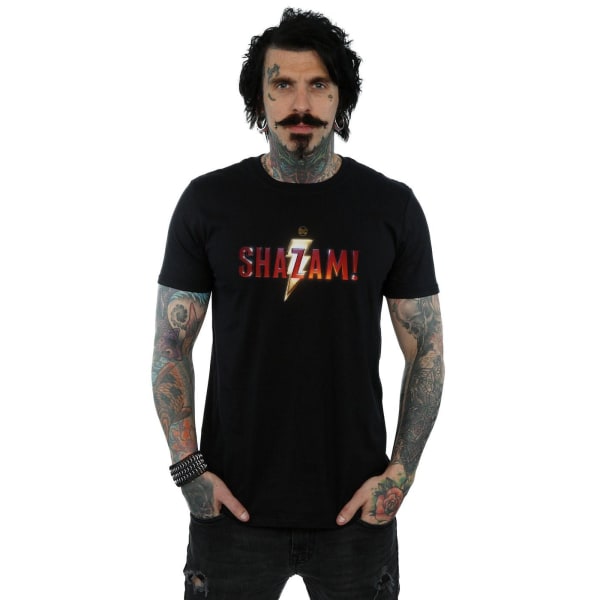 DC Comics Mens Shazam Movie Logo T-Shirt M Svart Black M