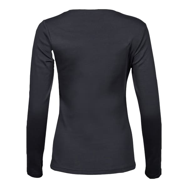 Tee Jays Dam Interlock Långärmad T-shirt M Mörkgrå Dark Grey M