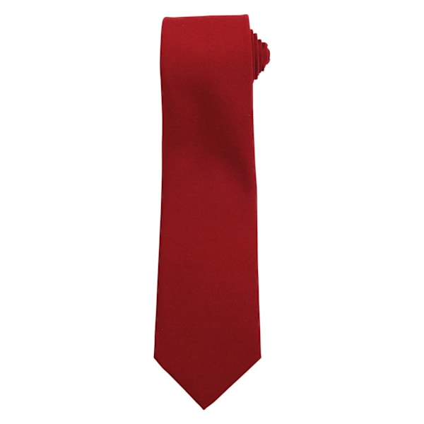 Premier Plain Polyester Tie One Size Burgundy Burgundy One Size