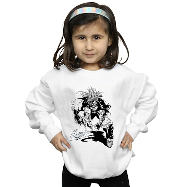 DC Comics Girls Lobo Sketch Sweatshirt 7-8 år Vit White 7-8 Years