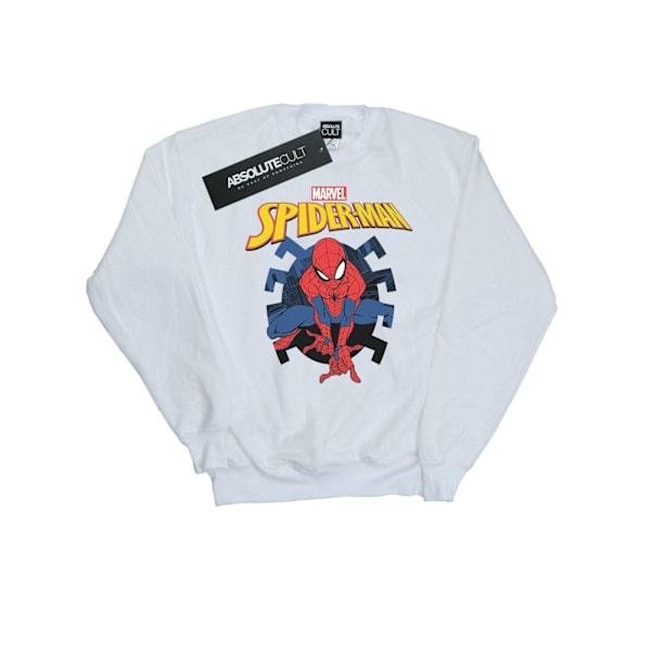 Marvel Girls Spider-Man Web Shooting Emblem Logo Sweatshirt 5-6 White 5-6 Years