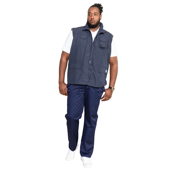 Duke Herr D555 Enzo Jaktväst i Kingsize med Flera Fickor 4XL Navy 4XL