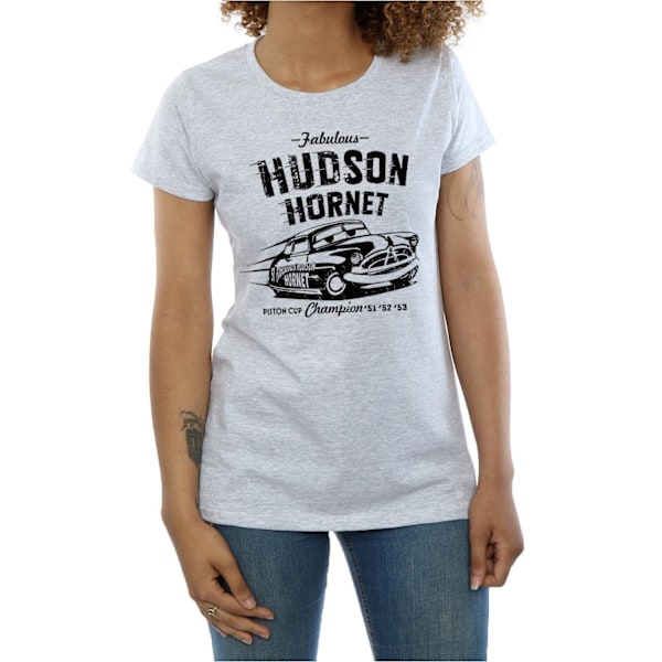 Disney Dam/Kvinnor Bilar Hudson Hornet Bomull T-shirt L Sport Sports Grey L