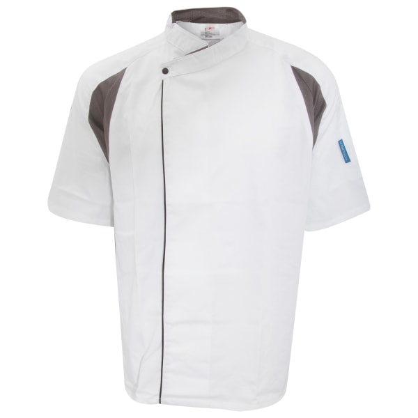 Le Chef Unisex Staycool Executive kortärmad tunika XS Vit/ White/ Grey XS