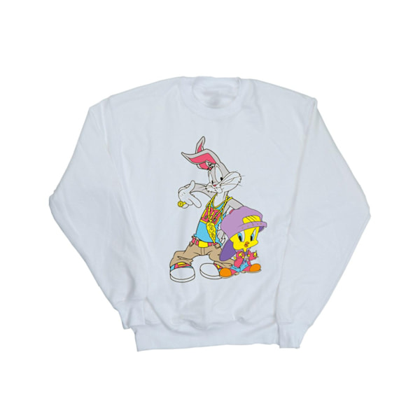 Looney Tunes Dam/Dam Bugs And Tweety Hip Hop Sweatshirt L White L