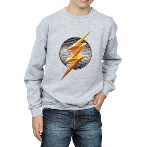 DC Comics Boys Justice League Movie Flash Emblem Sweatshirt 7-8 Sports Grey 7-8 Years