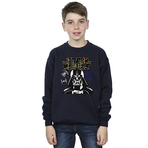 Star Wars Boys Darth Vader Comp Logo Sweatshirt 7-8 år Marinblå Navy Blue 7-8 Years