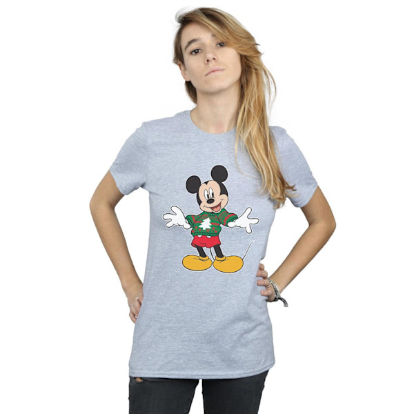 Disney Womens/Ladies Mickey Mouse Jultröja Stroke Cotto Sports Grey 3XL