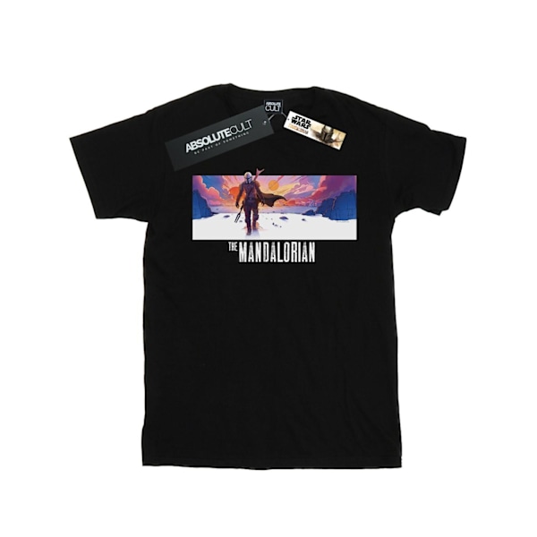 Star Wars Girls The Mandalorian Landscape Bomull T-shirt 12-13 Black 12-13 Years