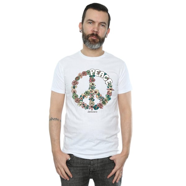 Woodstock Mens Floral Peace T-Shirt L Vit White L