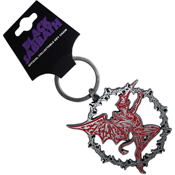 Black Sabbath Daemon Ring Nyckelring Storlek: One Size Silver/Red Silver/Red One Size