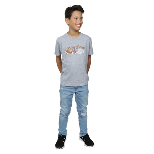 The Flintstones Boys Family Car Distressed T-Shirt 7-8 år Sp Sports Grey 7-8 Years