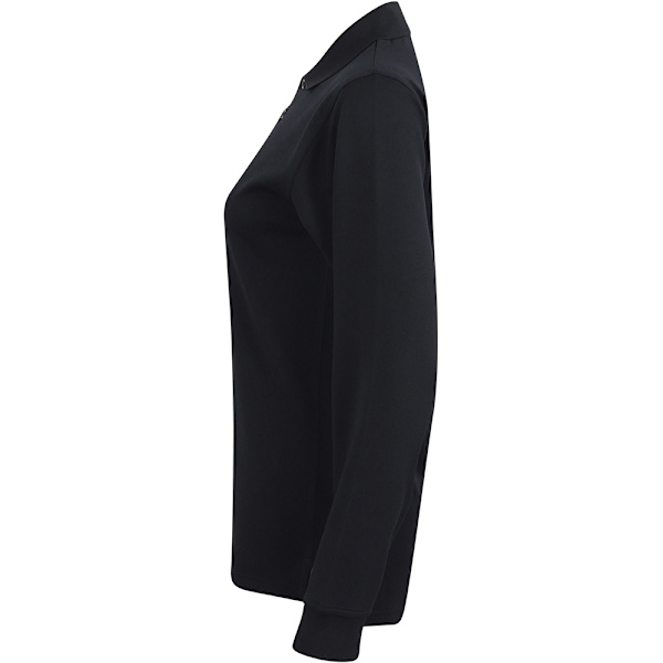 Henbury Coolplus Fukttransporterande Långärmad Pikétröja för Män 4 Black 4XL