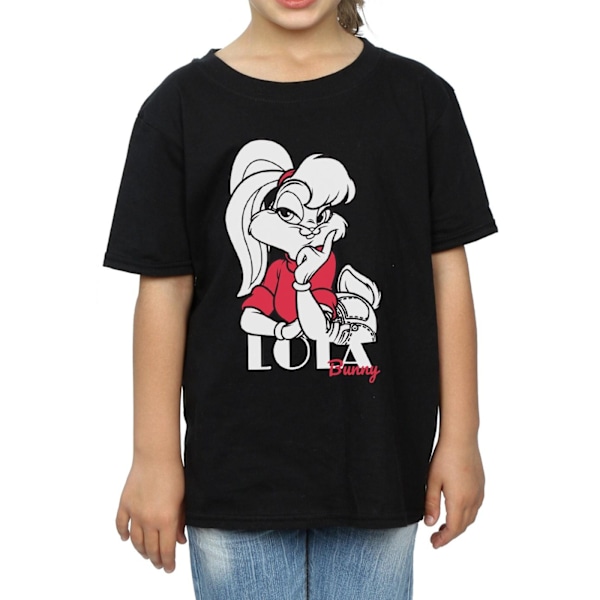 Looney Tunes Girls Lola Bunny Bomull T-shirt 7-8 år Svart Black 7-8 Years