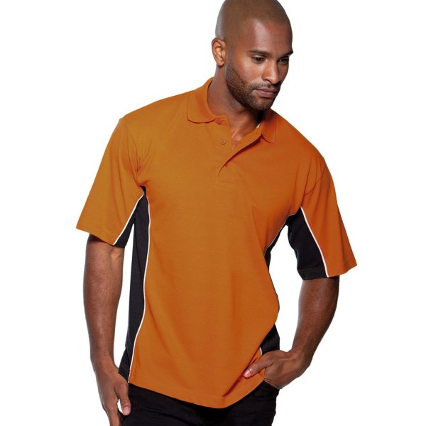 Gamegear® Mens Track Pique Kortärmad pikétröja Topp M Orange Orange/Graphite/White M
