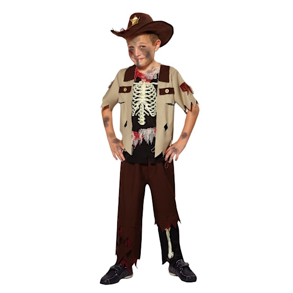 Bristol Novelty Barnkostym Skelett Sheriff L Brun Brown/Black L