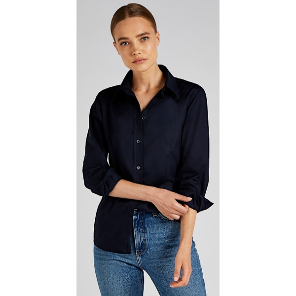 Kustom Kit Dam Workwear Oxford Långärmad Skjorta 10 French N French Navy 10