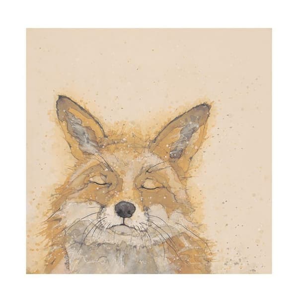 Bev Davies Zen Fox Papperstryck 40cm x 40cm Brun Brown 40cm x 40cm
