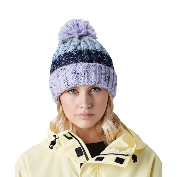 Beechfield Unisex Vuxna Korkskruv Stickad Pom Pom Mössa Hatt O Lavender Fizz One Size