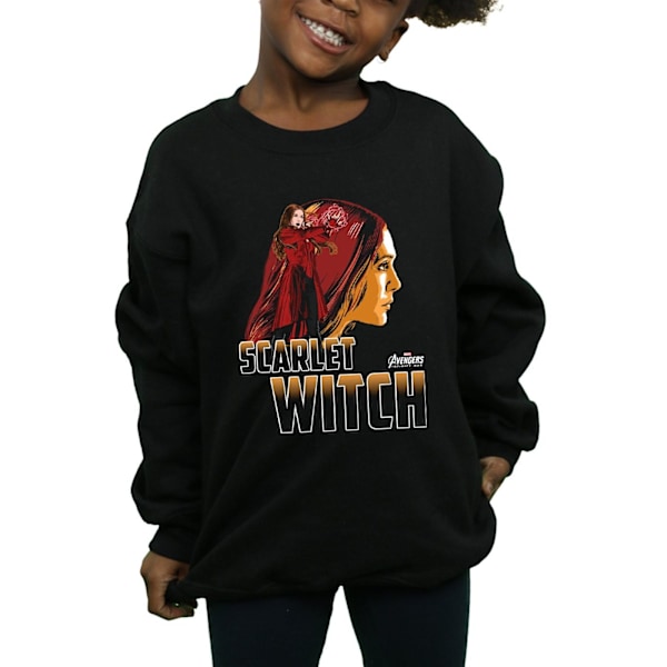 Marvel Girls Avengers Infinity War Scarlet Witch Character Sweatshirt Black 5-6 Years