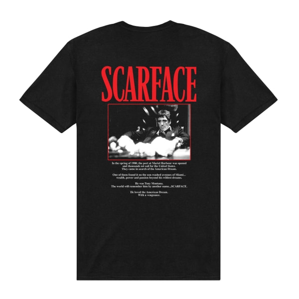 Scarface Unisex Vuxen Fototryck T-shirt 4XL Svart/Röd Black/Red 4XL