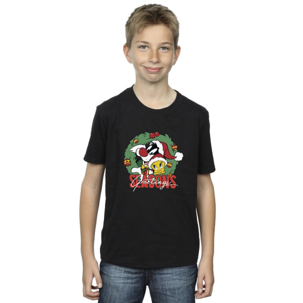 Looney Tunes Boys Seasons Greetings T-shirt 12-13 år Svart Black 12-13 Years