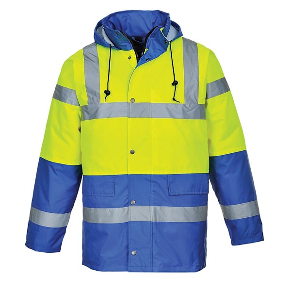 Portwest Herr Kontrast Hi-Vis Vinter Trafikjacka XS Gul/R Yellow/Royal Blue XS