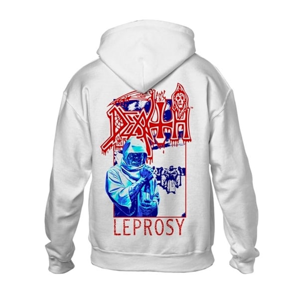 Death Unisex Vuxen Leprosy Posterized Hoodie M Vit White M