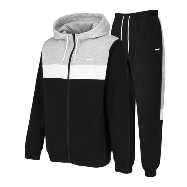 Slazenger Herr Träningsoverall Set M Svart/Grå Black/Grey M
