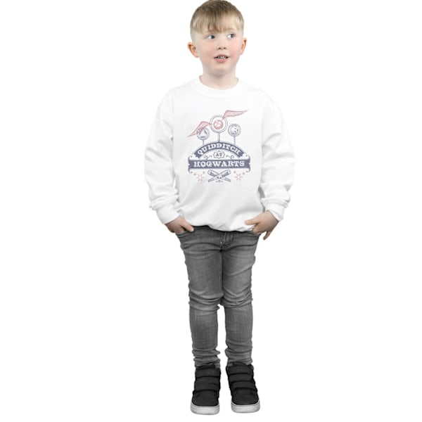 Harry Potter Quidditch på Hogwarts Sweatshirt för pojkar 9-11 år W White 9-11 Years