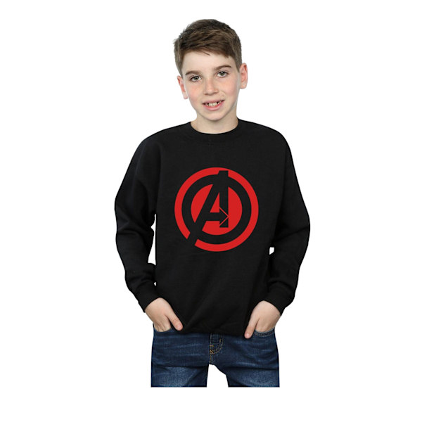 Marvel Boys Avengers Assemble Solid A Logo Sweatshirt 9-11 år Black 9-11 Years