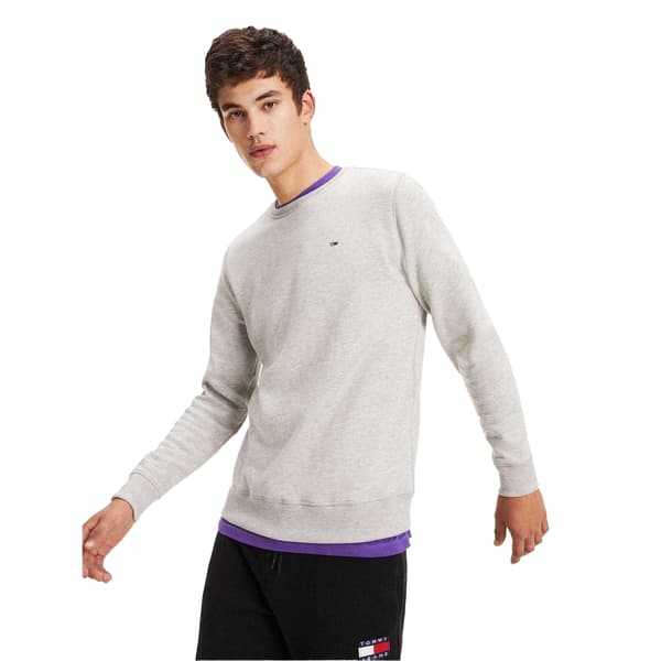 Tommy Jeans Herr Tröja med fleecefoder XS Gråmelerad Grey Heather XS
