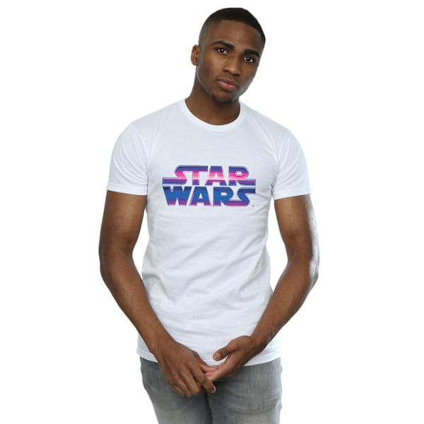 Star Wars Neon Logo T-shirt för män, S, vit White S