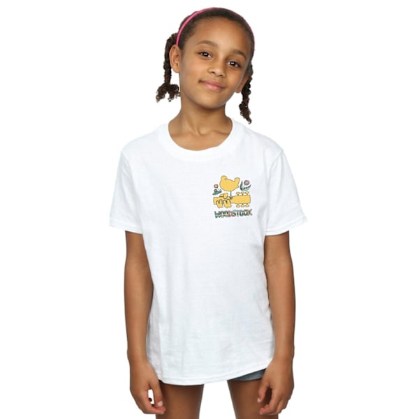 Woodstock Girls Breast Logo Bomull T-shirt 5-6 år Vit White 5-6 Years