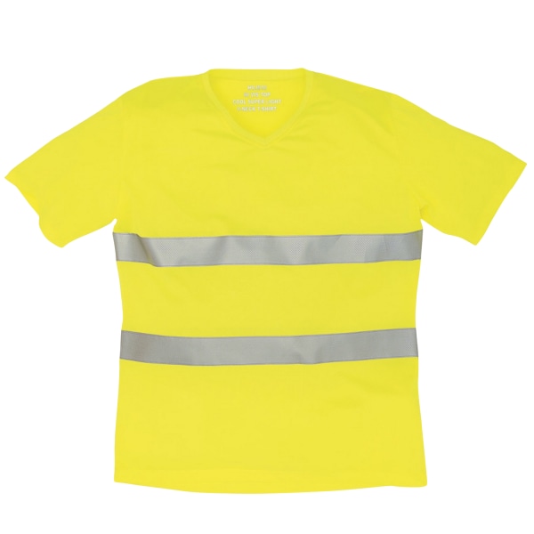 Yoko Mens Cool Weave Hi-Vis V-ringad T-shirt S Hi-Vis Yellow Hi-Vis Yellow S