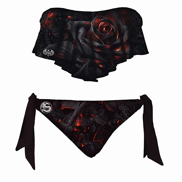 Spiral Direct Dam/Kvinna Bränd Ros Tvådelad Baddräkt XL Svart Black XL