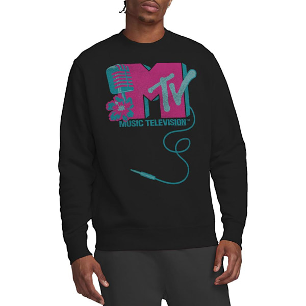MTV Unisex Vuxen Mikrofon Logotyp Sweatshirt M Svart Black M