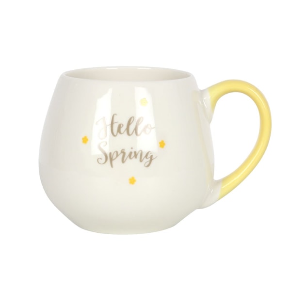 Something Different Hello Spring Rund Keramisk Mugg En Storlek Vit White/Yellow One Size