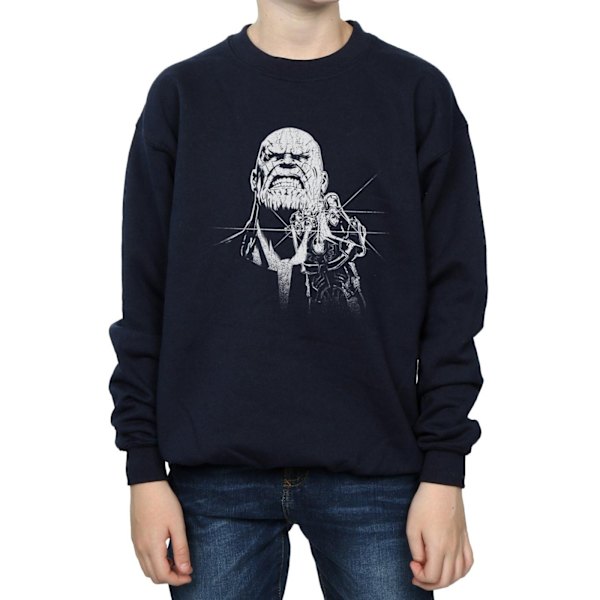 Marvel Boys Avengers Infinity War Fierce Thanos Sweatshirt 5-6 Navy Blue 5-6 Years