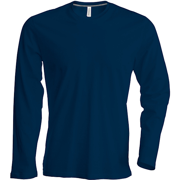 Kariban Herr Slim Fit Långärmad Crew Neck T-Shirt L Marinblå Navy L