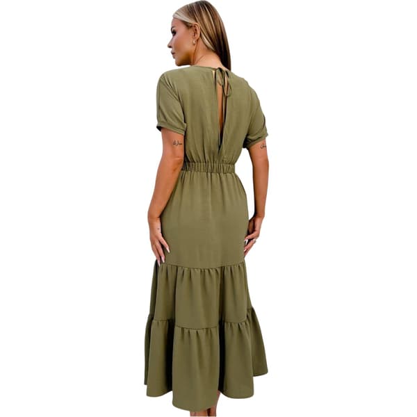 AX Paris Dam/Dam Polyester Sommar Maxiklänning 8-10 UK Khaki Khaki Green 8-10 UK