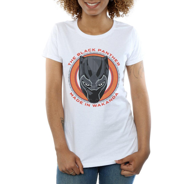 Marvel Dam/Kvinnor Black Panther Made in Wakanda Röd Bomull T-shirt White S