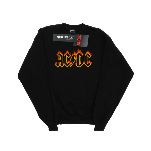 AC/DC Dam/Dam Flames Logo Sweatshirt S Svart Black S