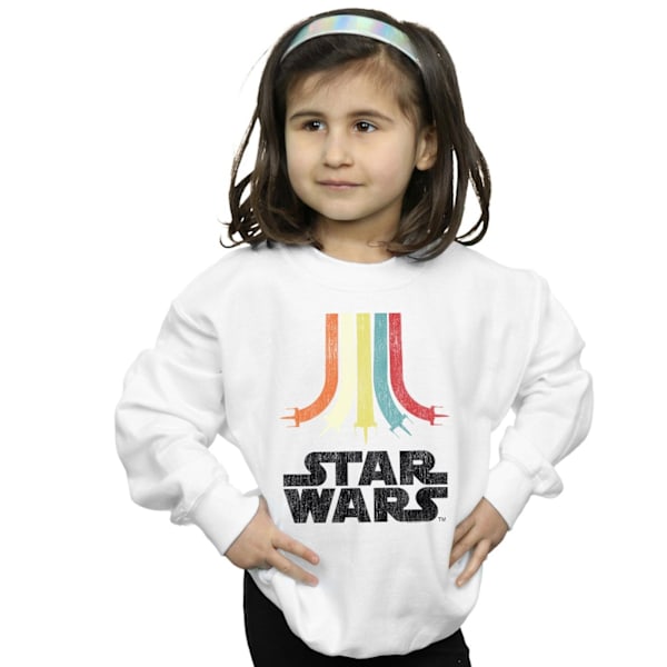 Star Wars T-shirt för flickor, regnbåge, 7-8 år, vit White 7-8 Years